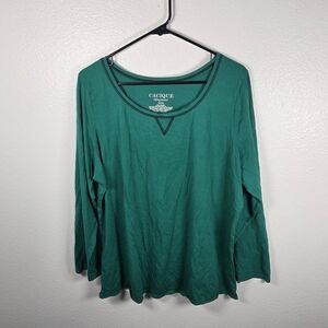 Cacique Green Women's Pajama Top